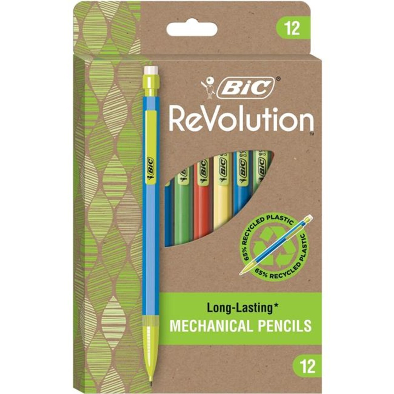 BIC 0.7 mm Lead Diameter Revolution Mechanical Pencil, Assorted Color - Pack of 12